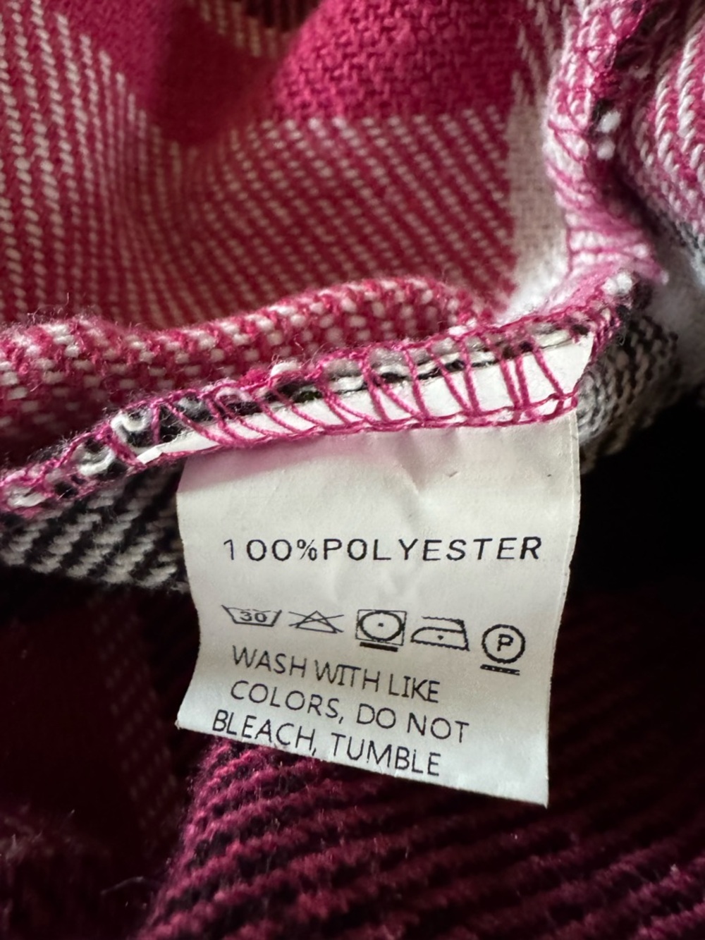 Oversized Plaid Flannel Shacket Hot Pink & Black Checkered Button-Down 2XL - Picture 11 of 11